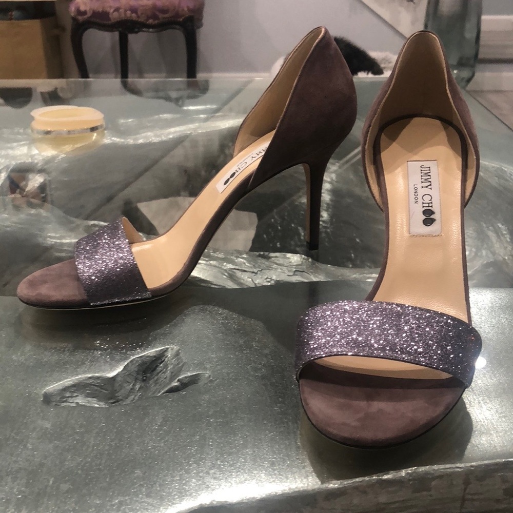 NWOT Jimmy Choo Stiletto Sandals lavender suede size 10